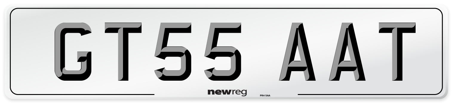 GT55 AAT Number Plate from New Reg